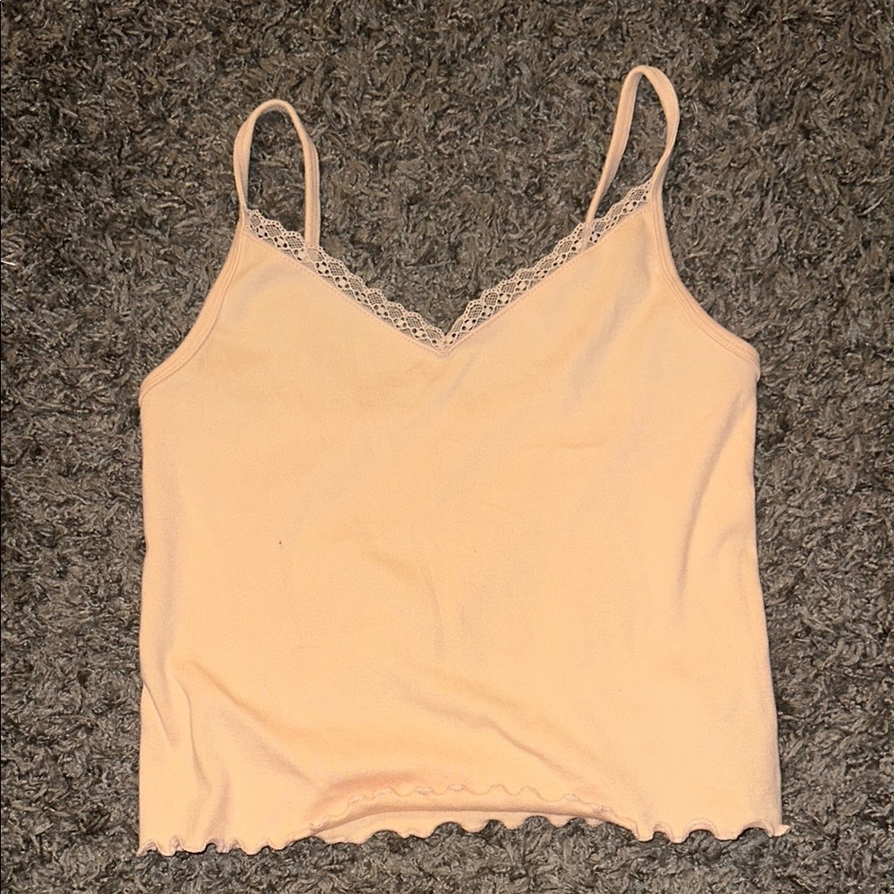 American Eagle Peach Lace Trim Cami Top